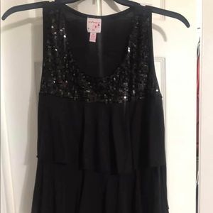 Sequins Black Tank Top